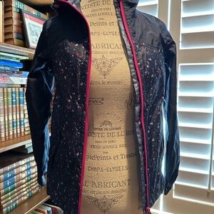 Quechua Women's Dark Blue Jacket with Pink Trim